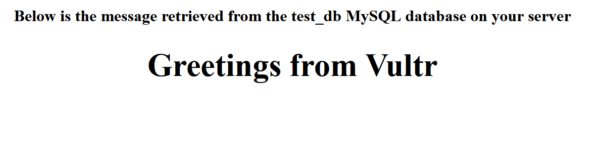 Greetings from Vultr
