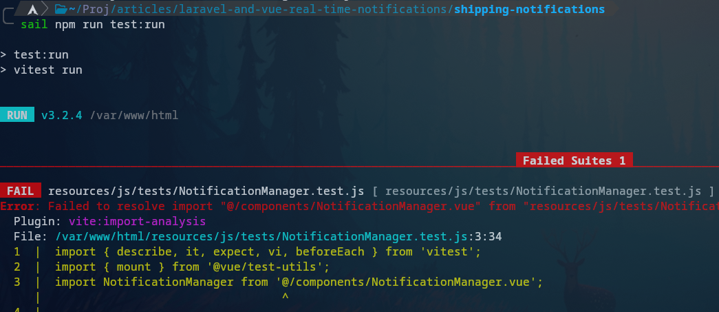 vitest error